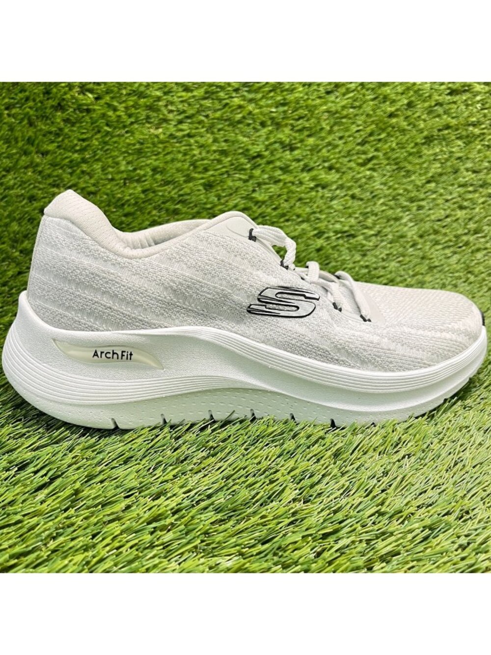 Skechers Arch Fit 2.0 Road Wave Mens Size 8 Gray White Running Shoes Sneakers